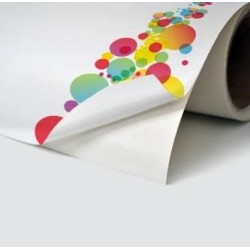 Full-color printing on white adhesive vinyl