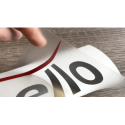 Full-color printing on white adhesive vinyl