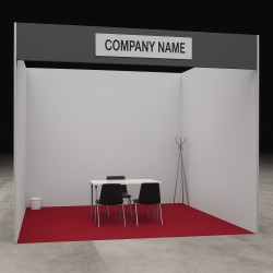 Exhibition stand with a wood panel structure - Type B