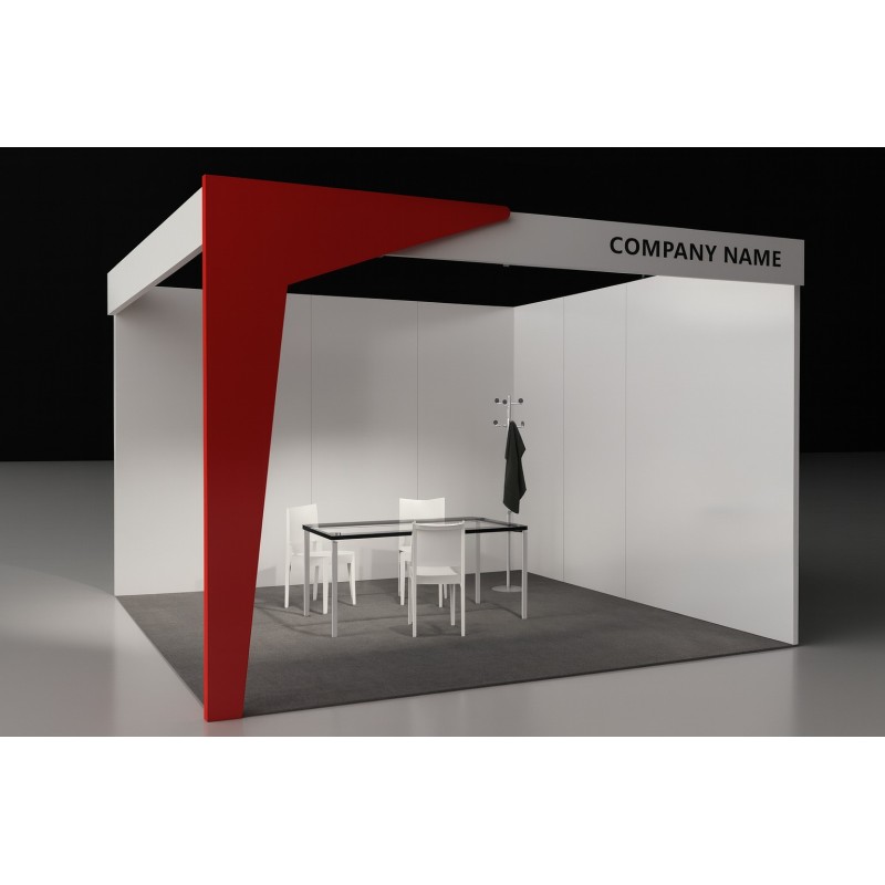 Exhibition stand with a wood panel structure - Type B