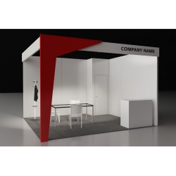 Exhibition stand with a wood panel structure - Type A